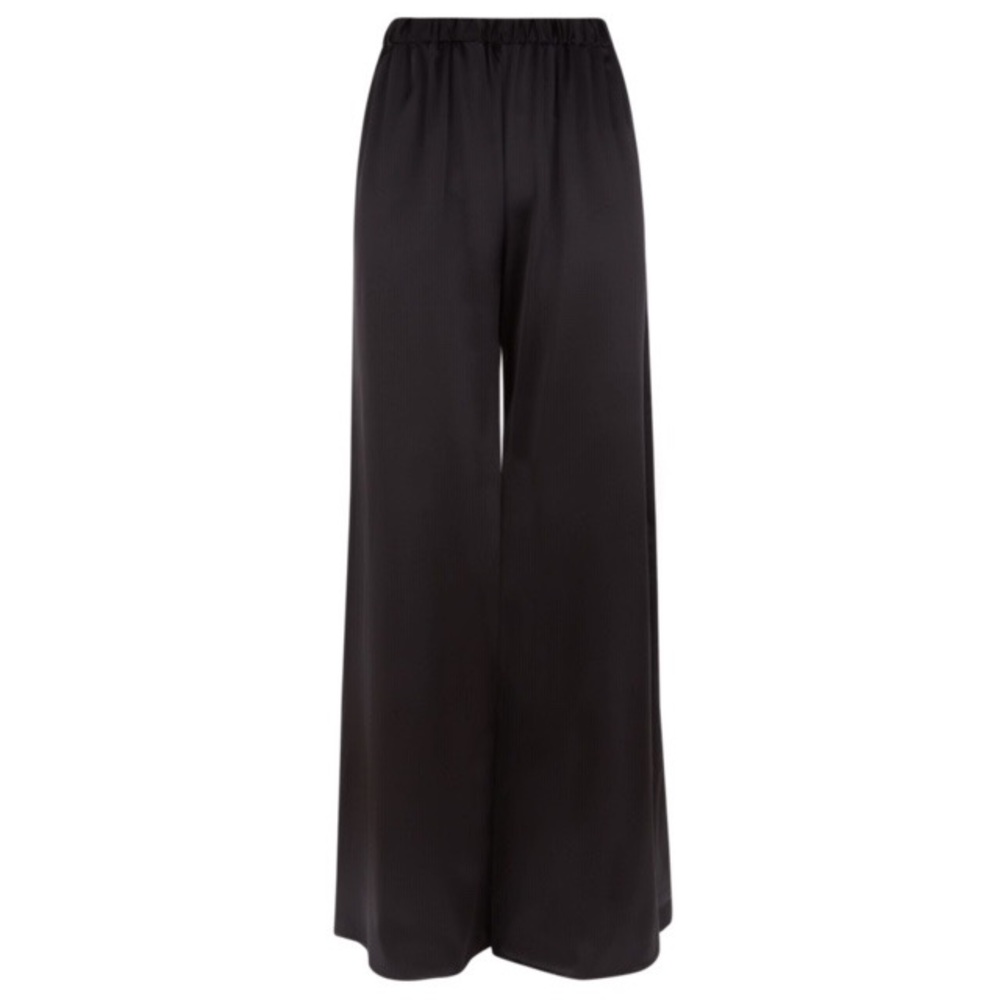 ARYN K. BLACK PALAZZO PANT WIDE LEG SATIN BOHO STYLE BAGGY M MEDIUM